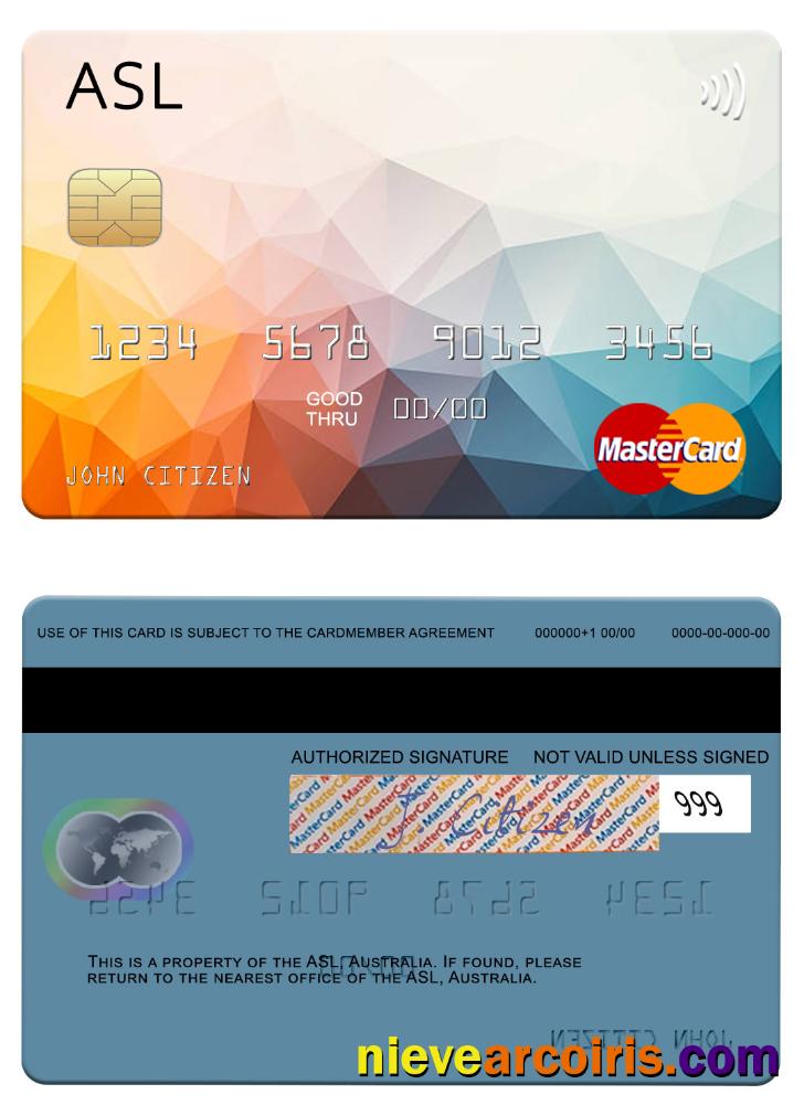 Australia Australian Settlements Limited (ASL) mastercard